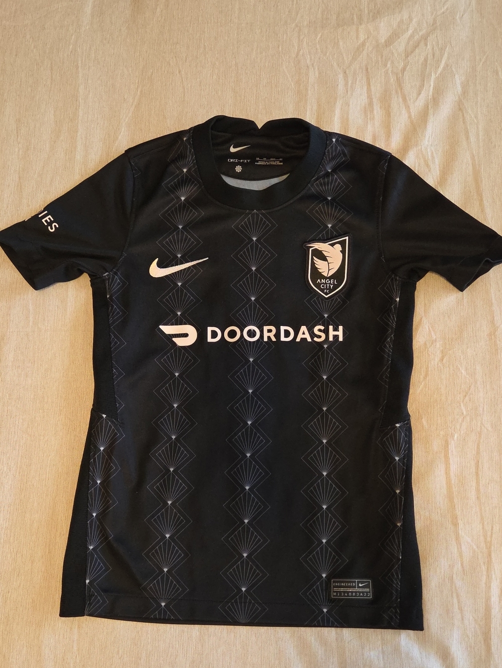 Nike Kids Black Angel City FC Soccer Jersey with White Logos Size XS